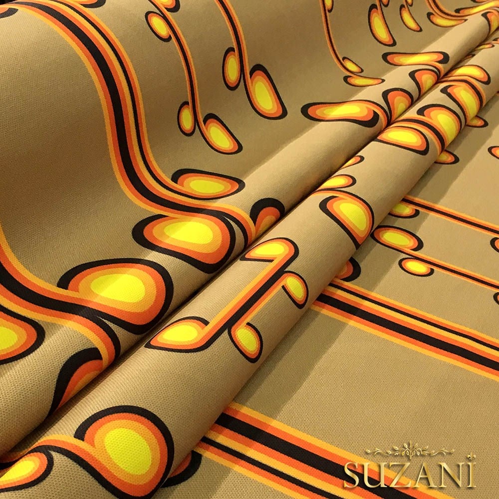 60'lar Vintage Desenli Kumaş