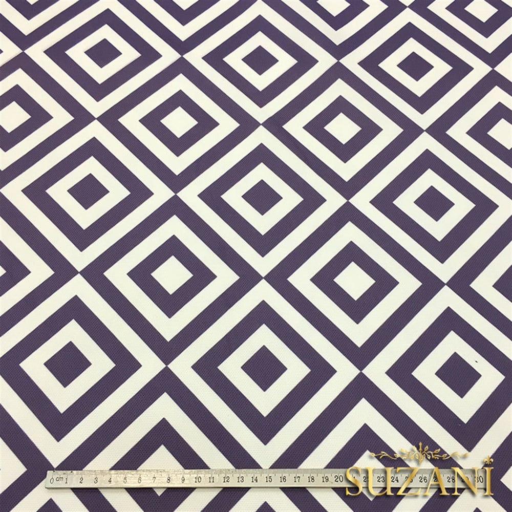 Açık Eflatun İç İçe Kareli Kumaş