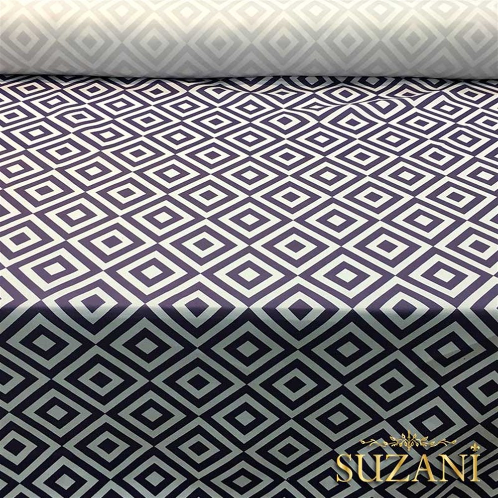 Açık Eflatun İç İçe Kareli Kumaş