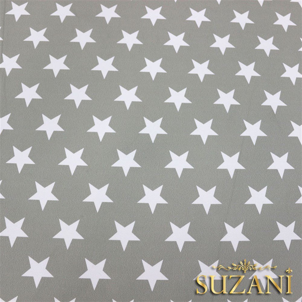 Açık Gri Düz Yıldızlı Kumaş