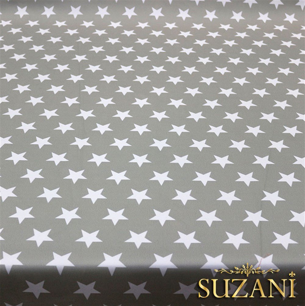 Açık Gri Düz Yıldızlı Kumaş