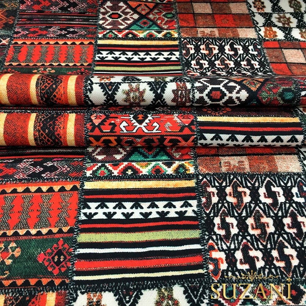 Anadolu Etnik Kilim Desenli Kumaş