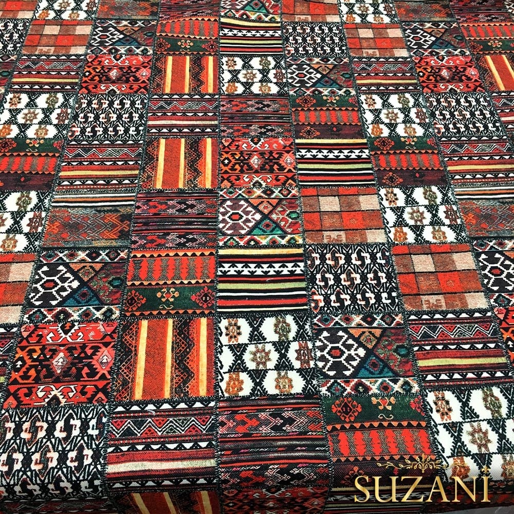 Anadolu Etnik Kilim Desenli Kumaş