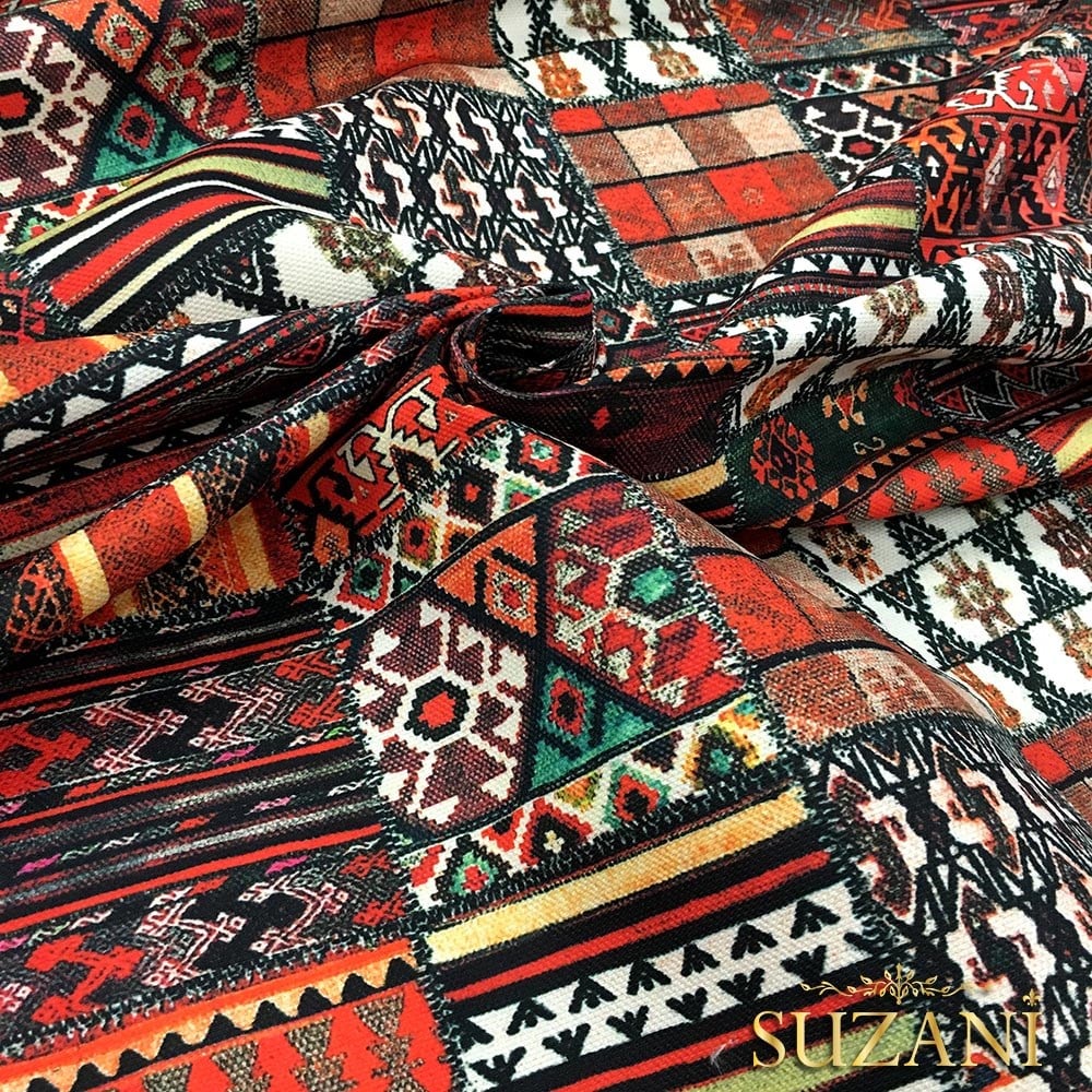 Anadolu Etnik Kilim Desenli Kumaş