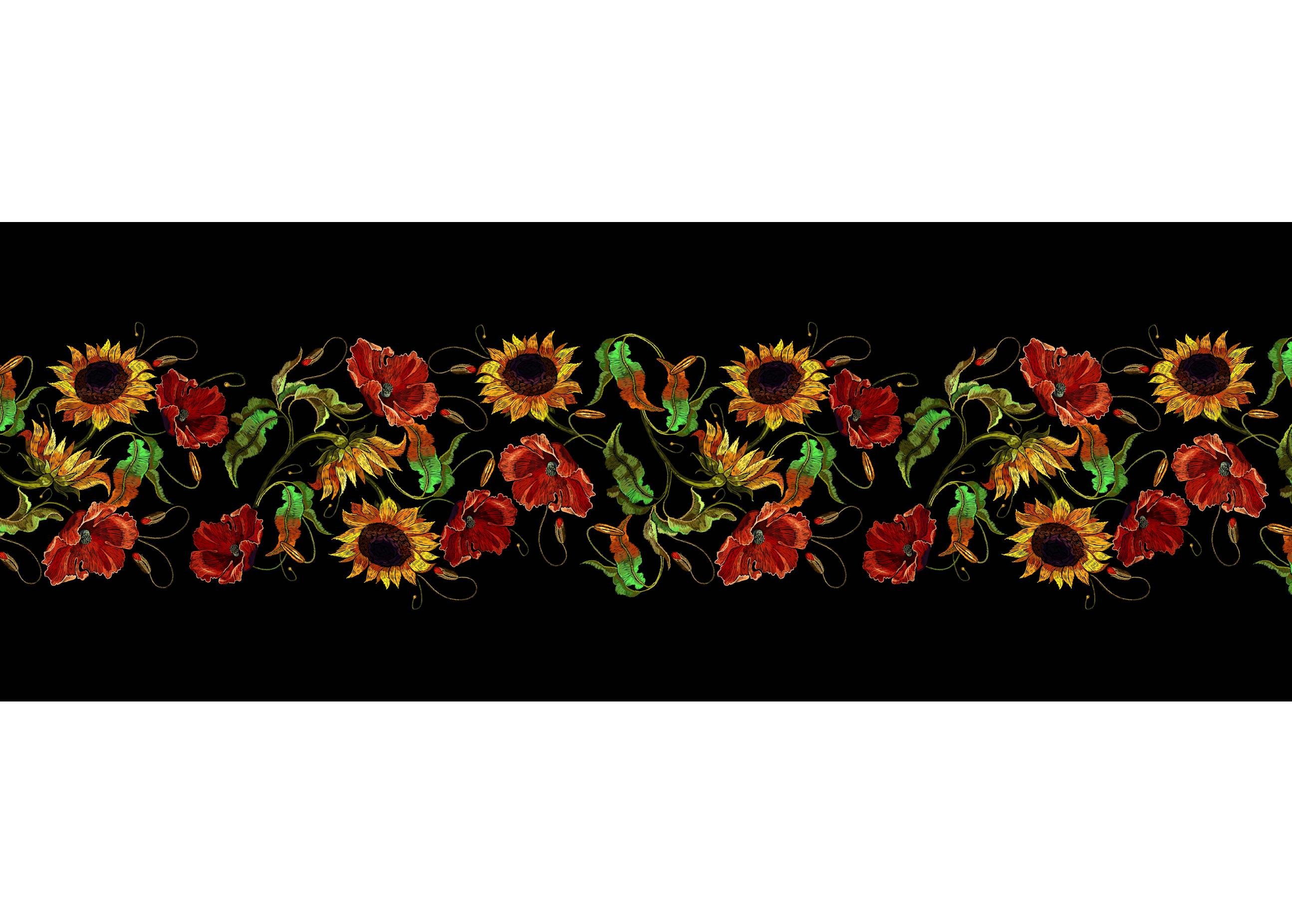 Ayçiçeği Desenli Dikişsiz Runner Kumaşı