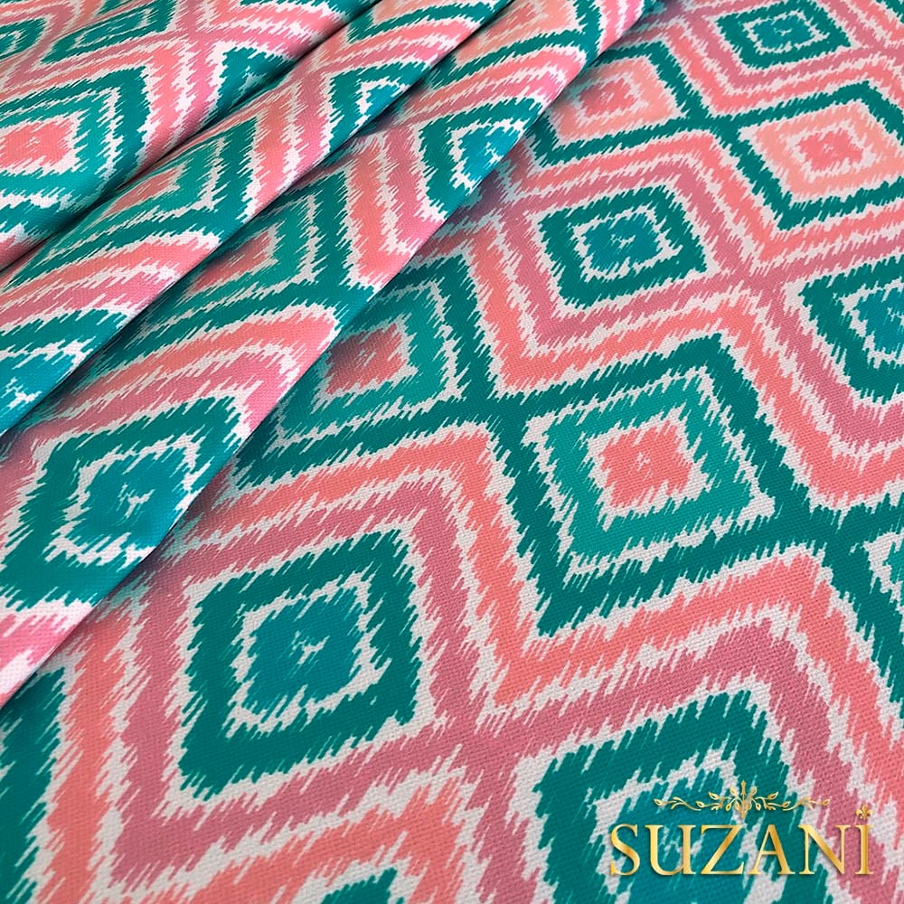 Baklava İkat Dijital Baskılı Kumaş