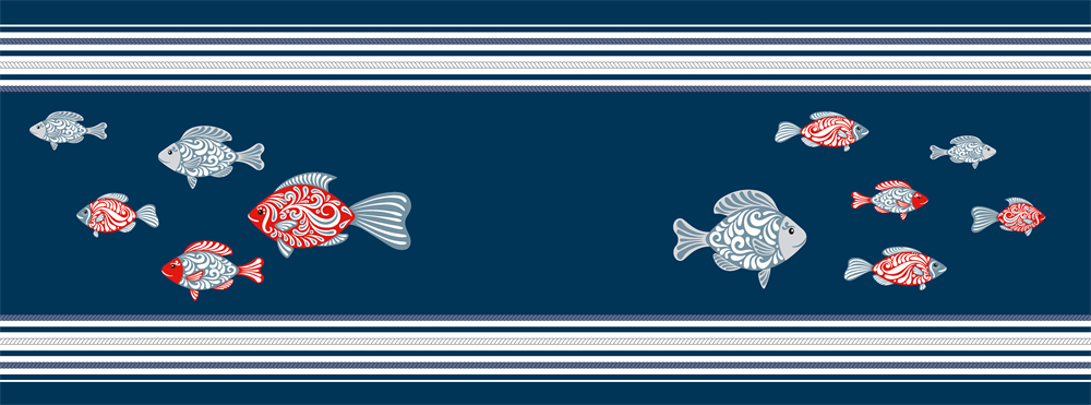 Balık Desenli Dikişsiz Runner Kumaşı