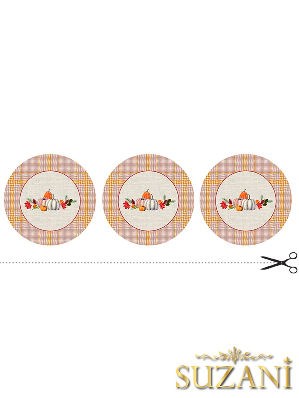 Balkabağı Desenli Dikişsiz 3'lü Supla Kumaşı