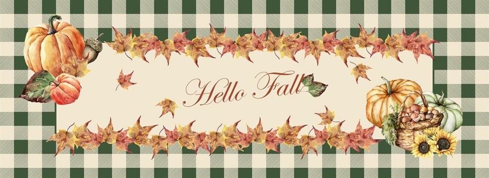 Balkabağı Desenli Runner Kumaşı