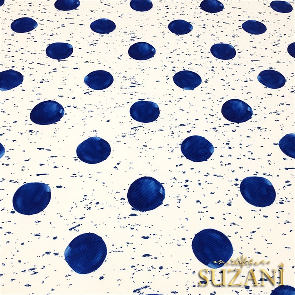 Batik Boya Mavi Puanlı Kumaş