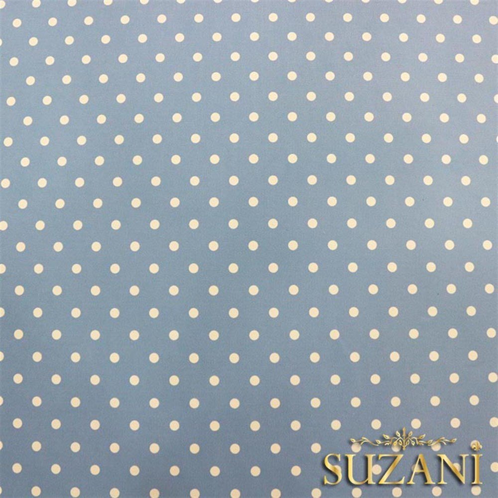 Bebe Mavi Zemin Küçük Puanlı Kumaş