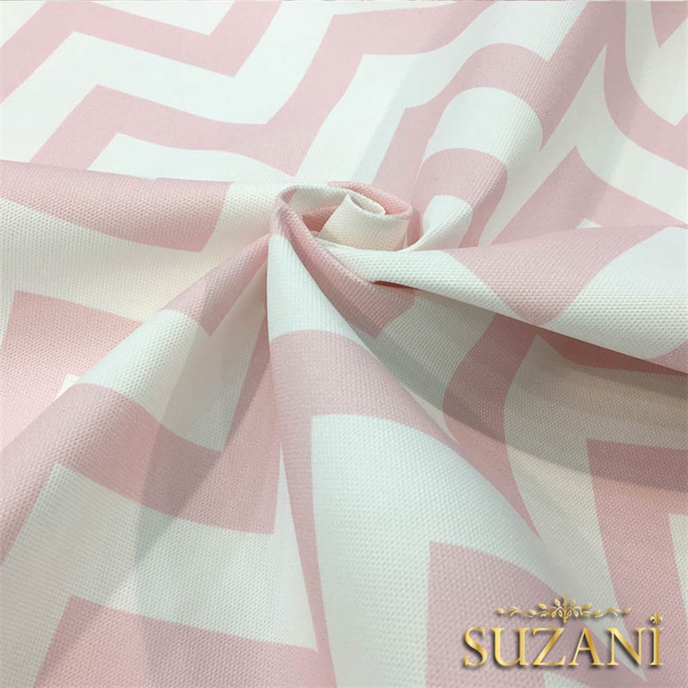 Bebe Pembe Zigzag Döşemelik Kumaş