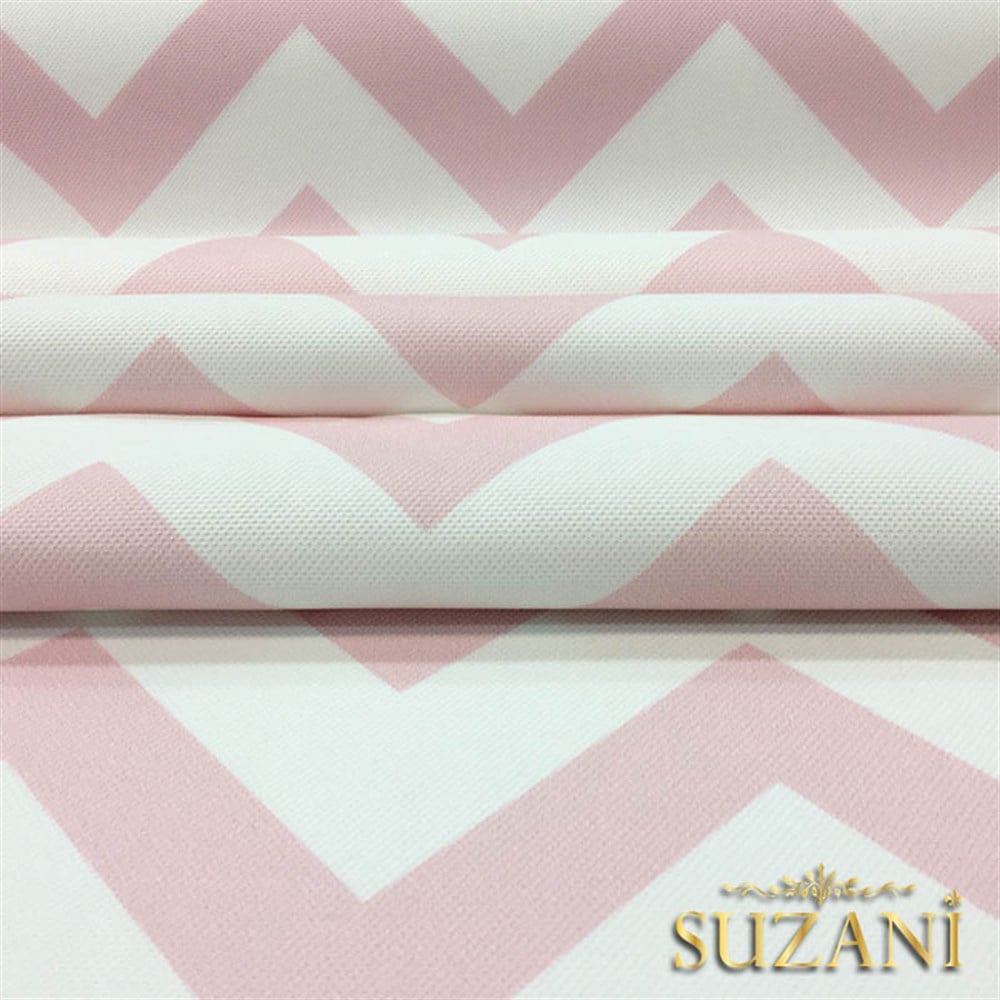 Bebe Pembe Zigzag Döşemelik Kumaş