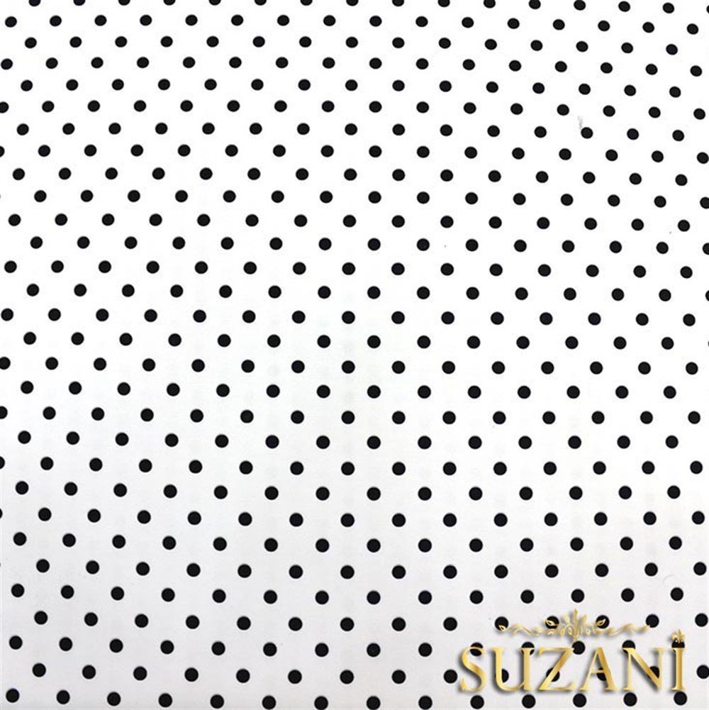Beyaz Üzeri Siyah Küçük Puanlı Kumaş