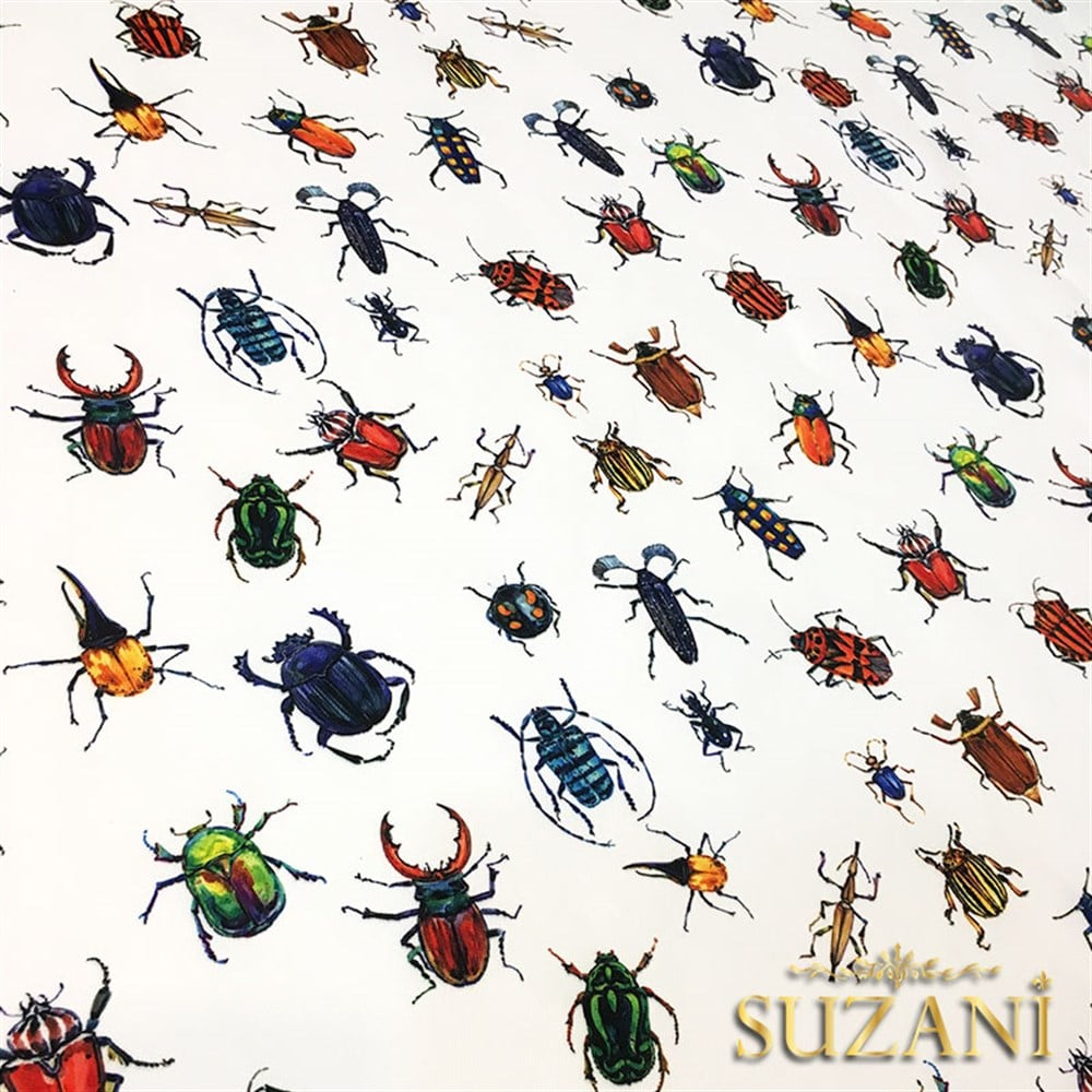 Böcekler Desenli Kumaş
