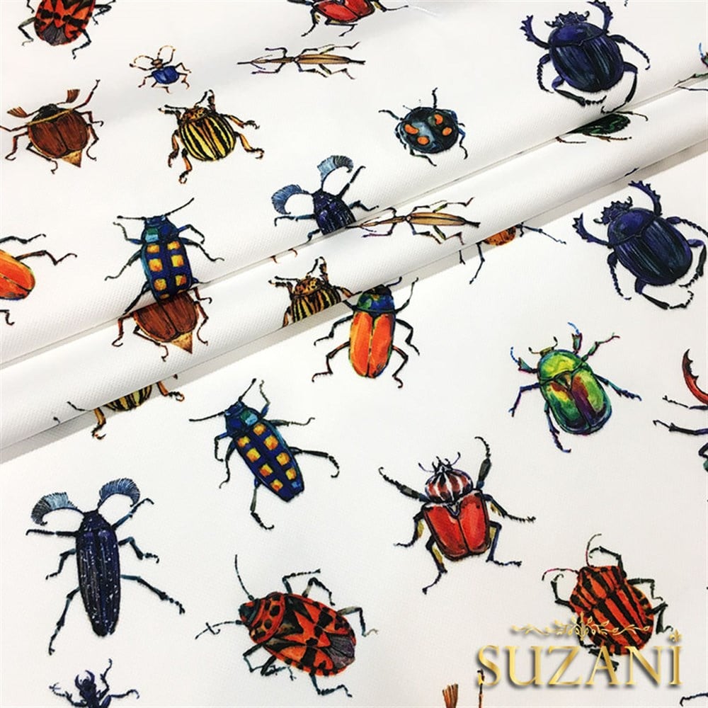 Böcekler Desenli Kumaş