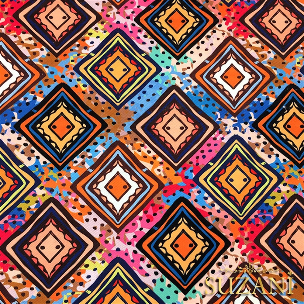 Bohem Baklava Desenli Kumaş