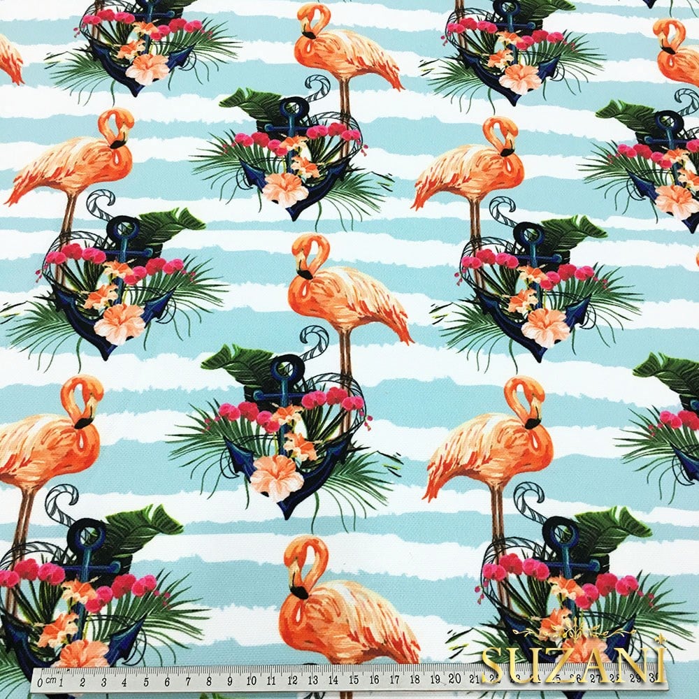 Çapa Flamingo Desenli Kumaş