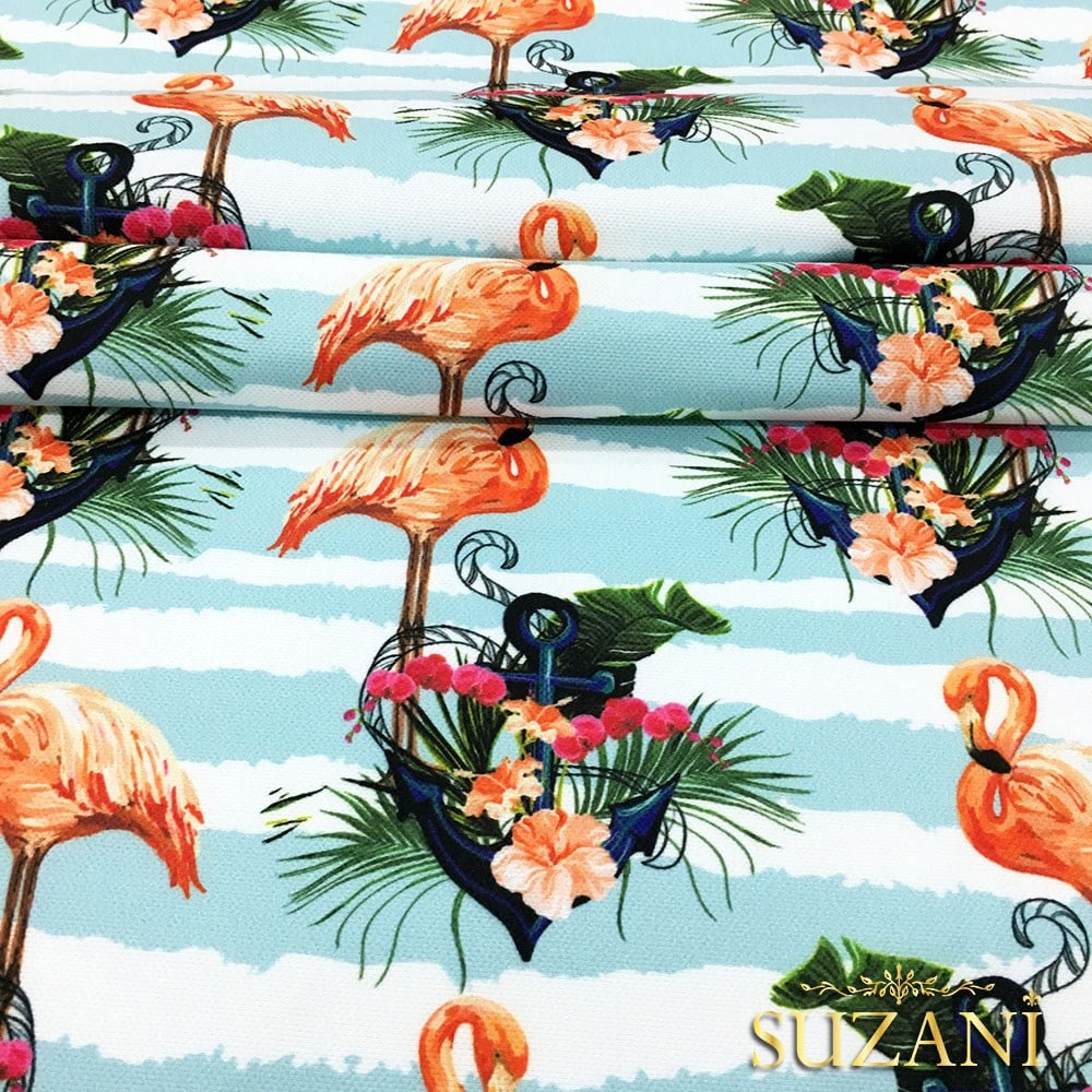 Çapa Flamingo Desenli Kumaş