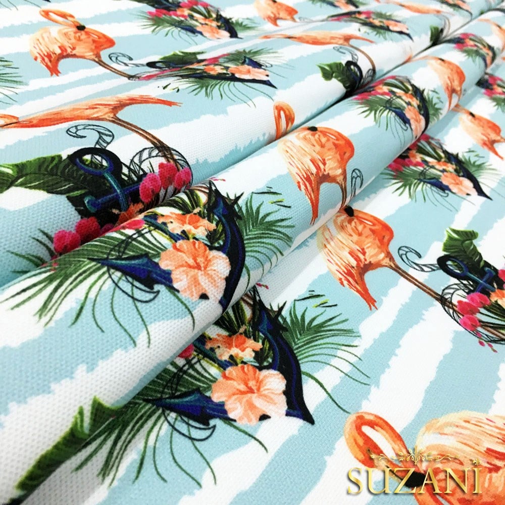 Çapa Flamingo Desenli Kumaş