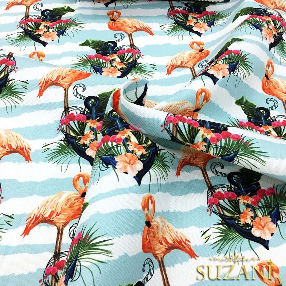 Çapa Flamingo Desenli Kumaş