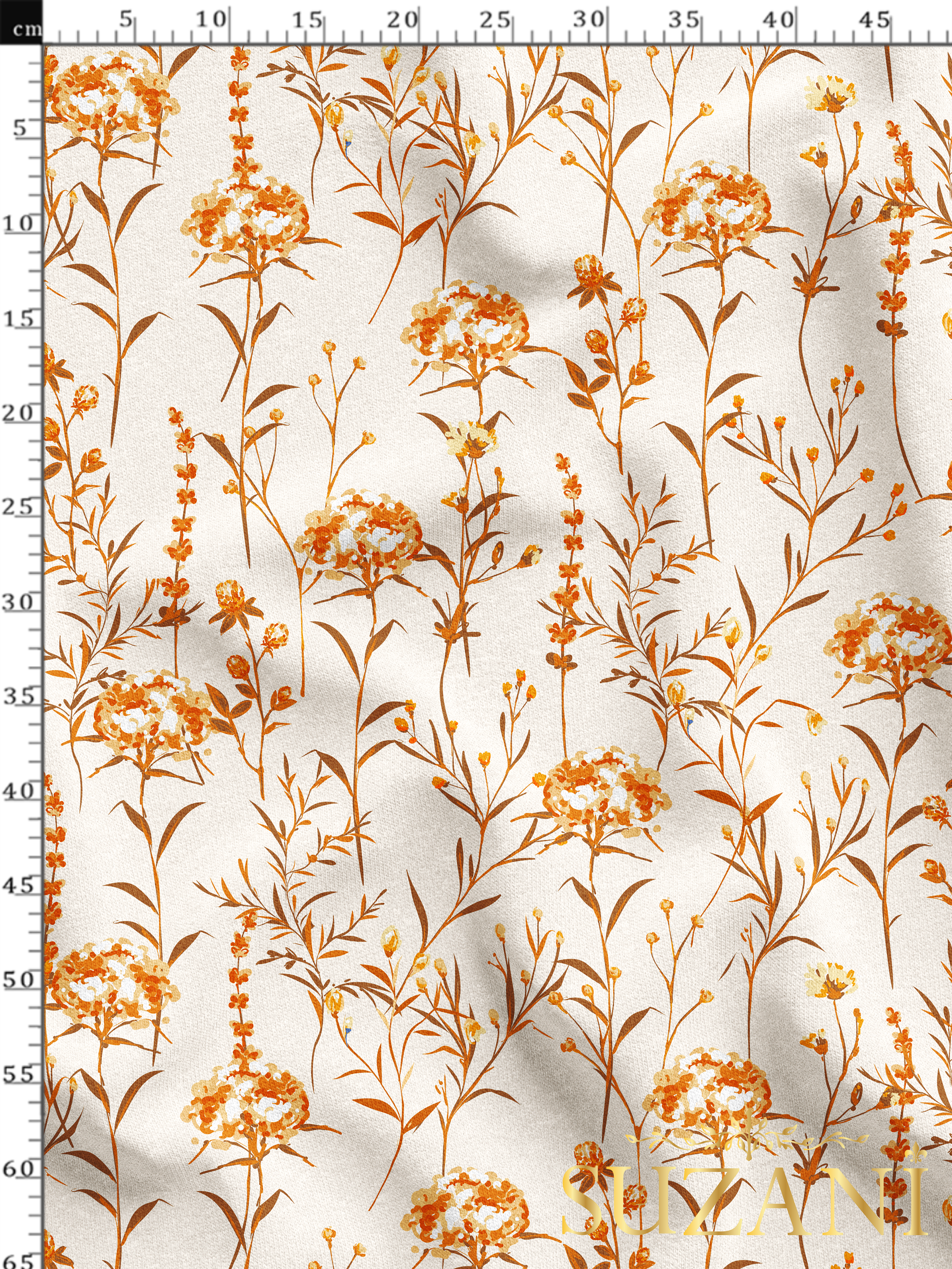 Çayır Çiçeği Desenli Dijital Baskılı Kumaş