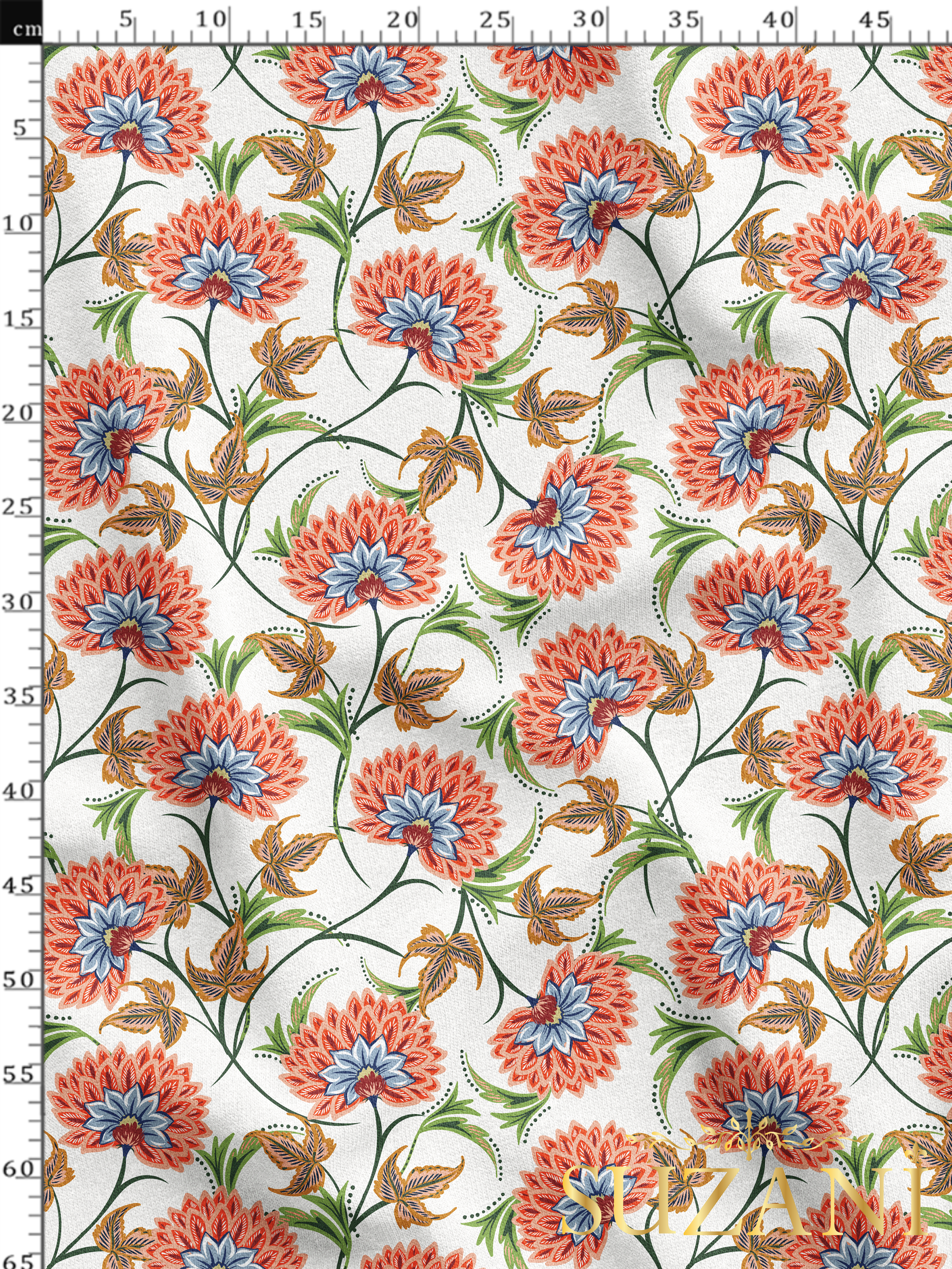 Çiçek Desenli Dijital Baskılı Kumaş