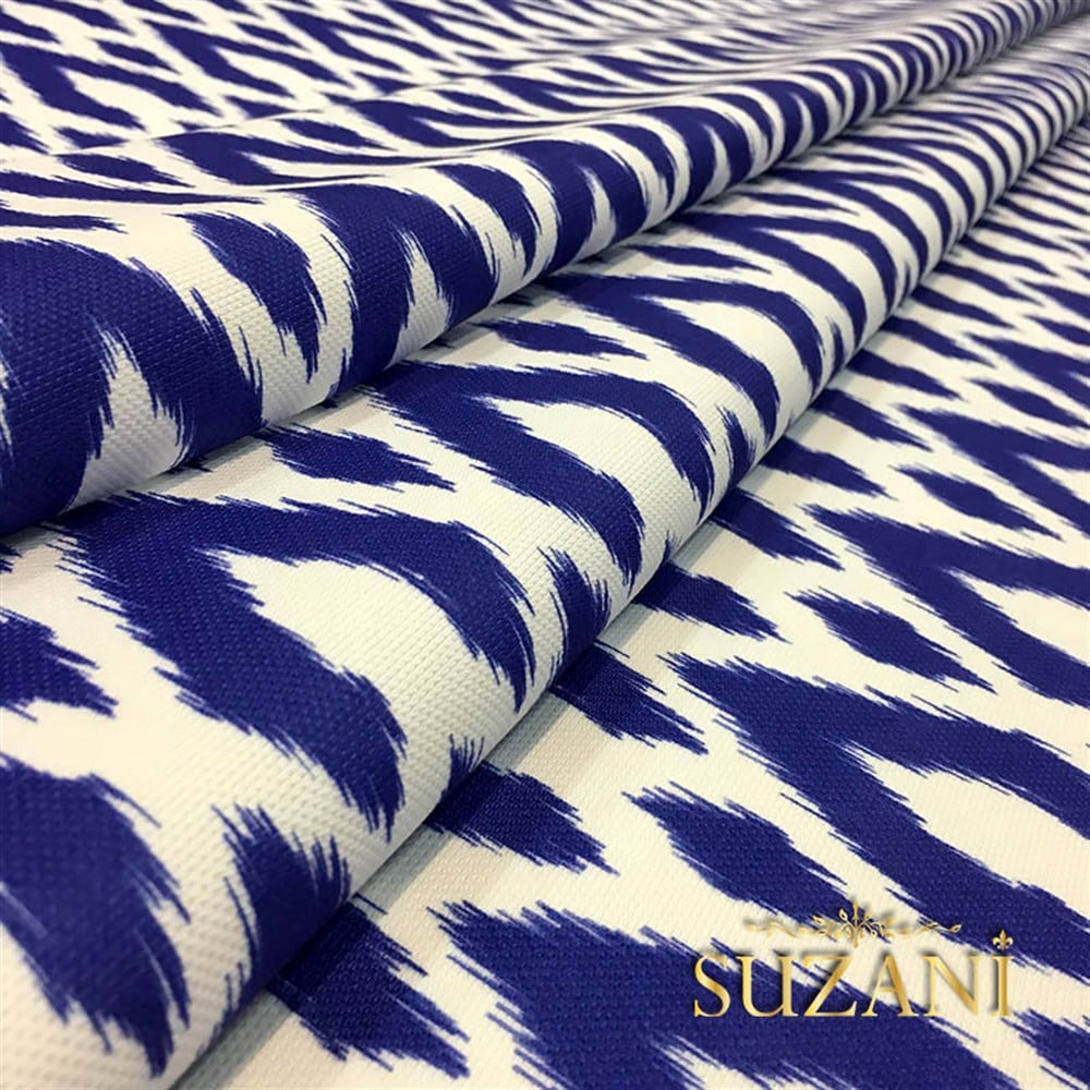 Çivit Mavi İkat Kumaş