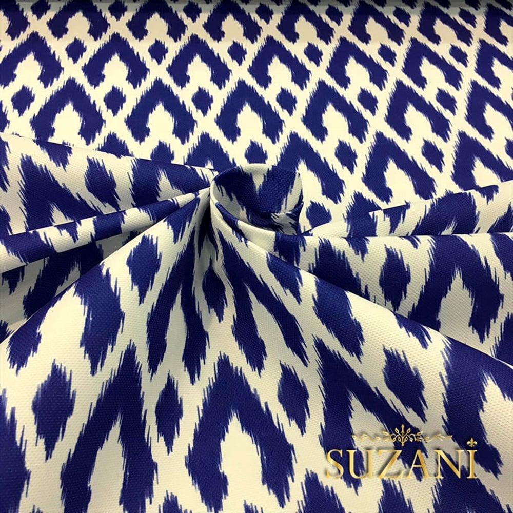 Çivit Mavi İkat Kumaş