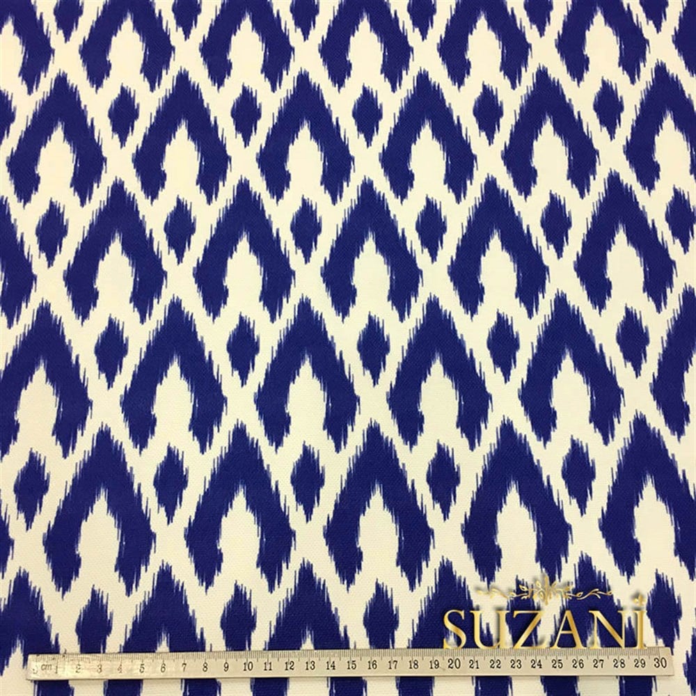 Çivit Mavi İkat Kumaş