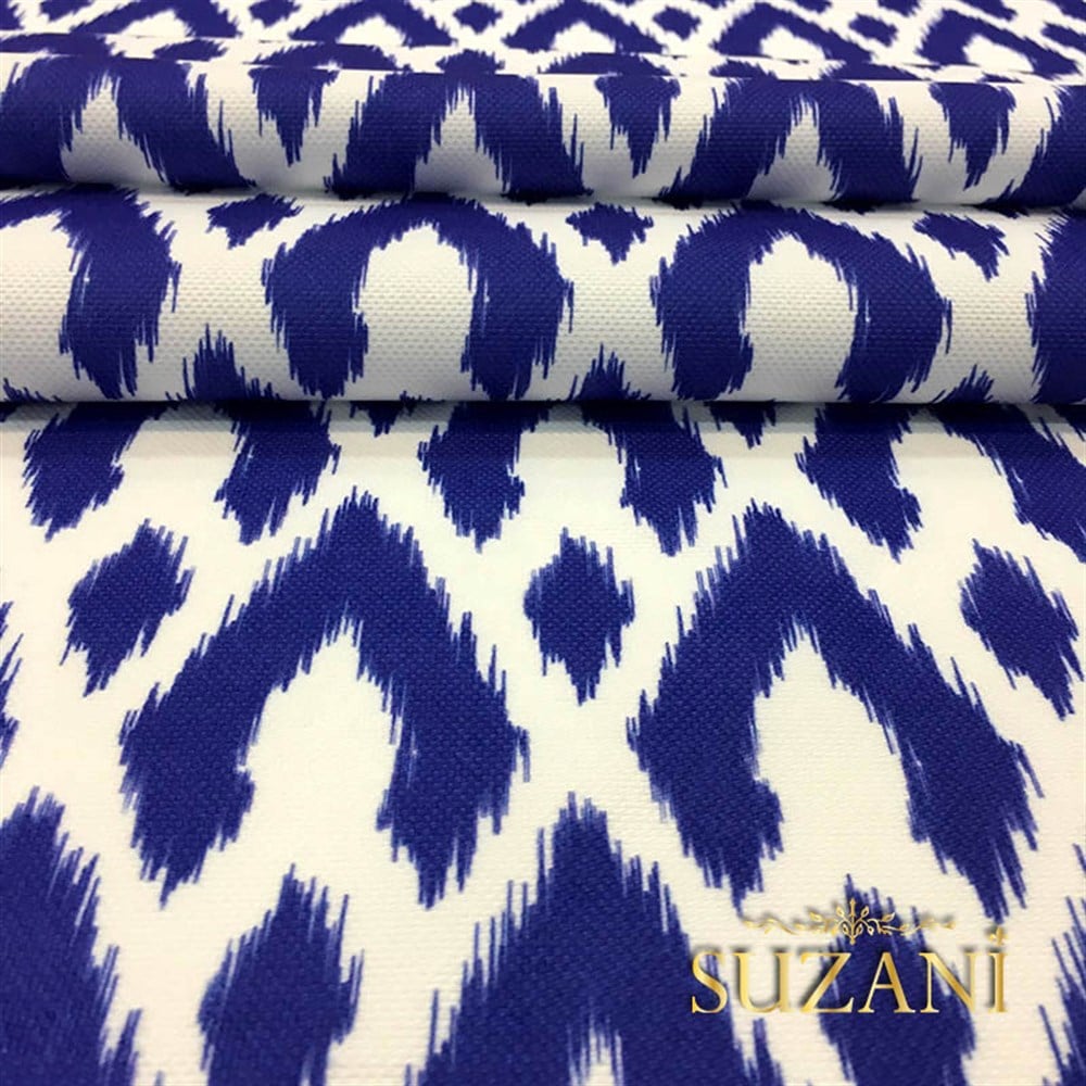 Çivit Mavi İkat Kumaş