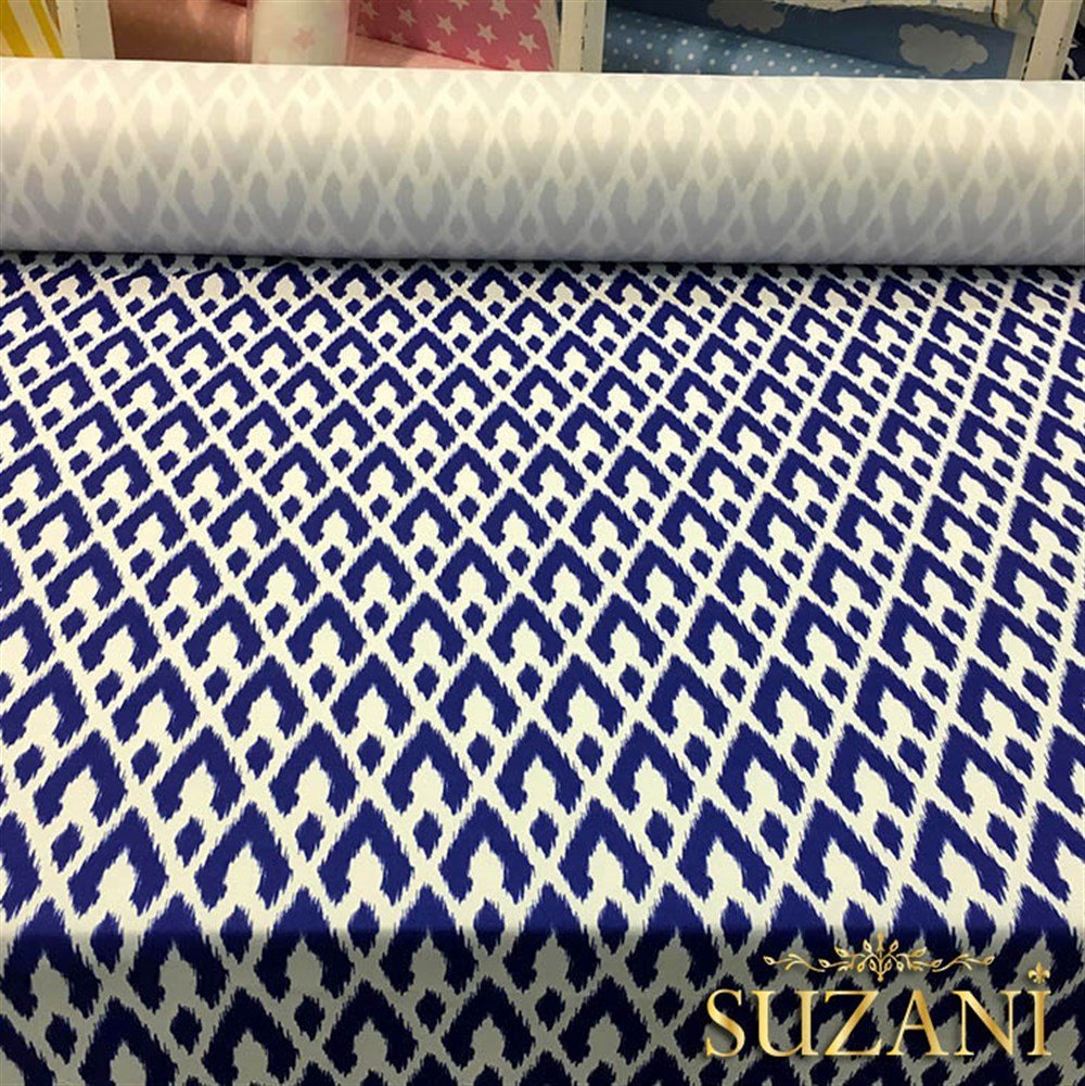 Çivit Mavi İkat Kumaş