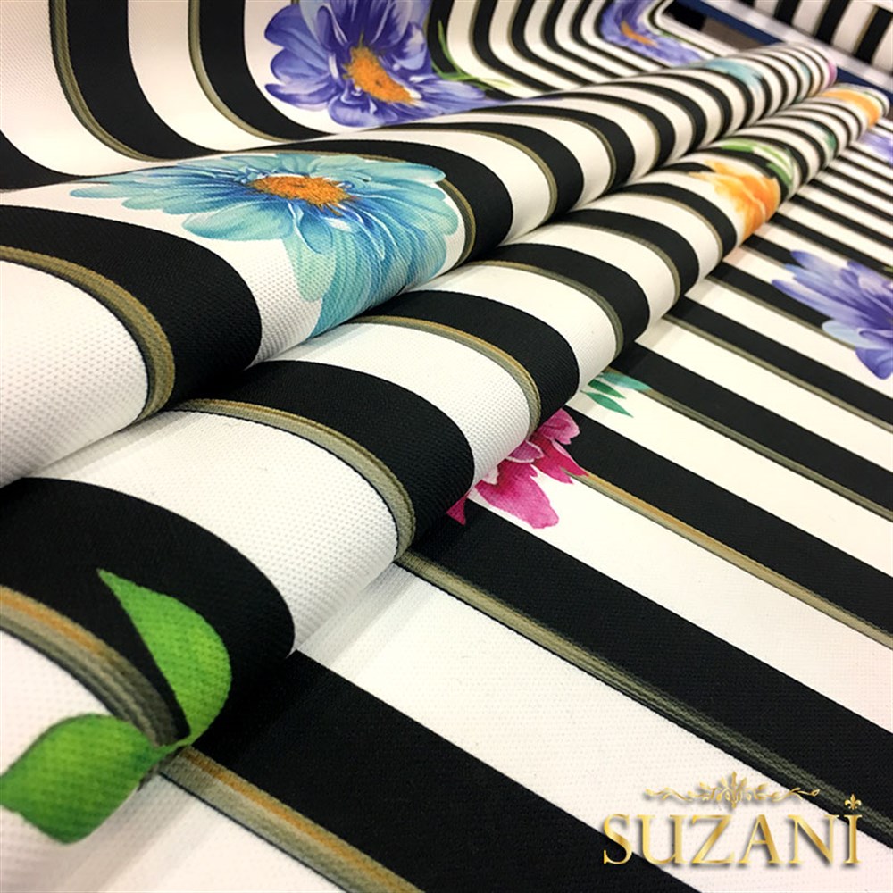 Çizgili Çiçekli Kumaş