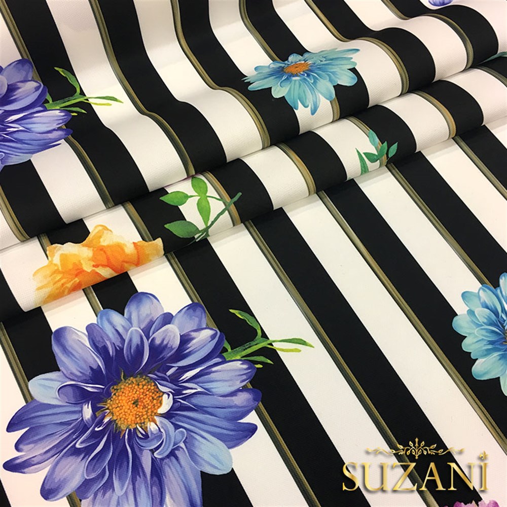 Çizgili Çiçekli Kumaş