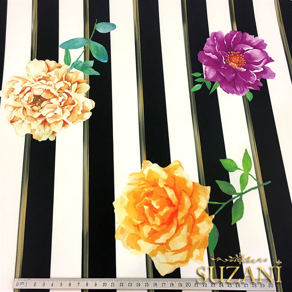 Çizgili Çiçekli Kumaş