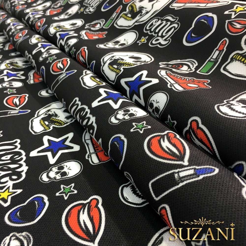 Converse Kafatası Pop Art Desenli Kumaş