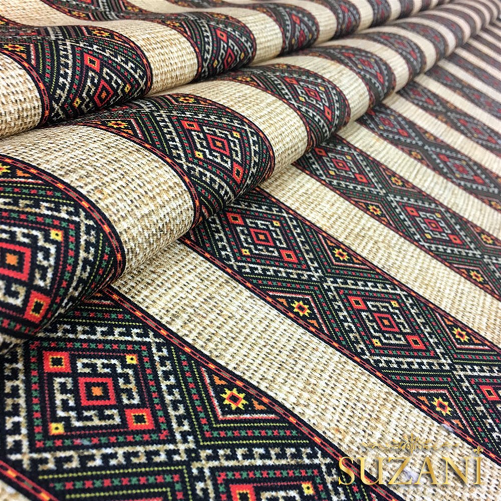 Çuval Zemin Etnik Çizgili Kumaş 01 