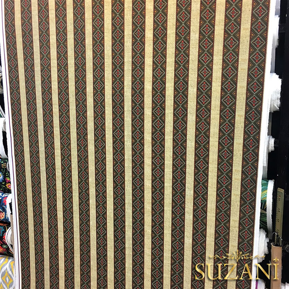 Çuval Zemin Etnik Çizgili Kumaş 01 