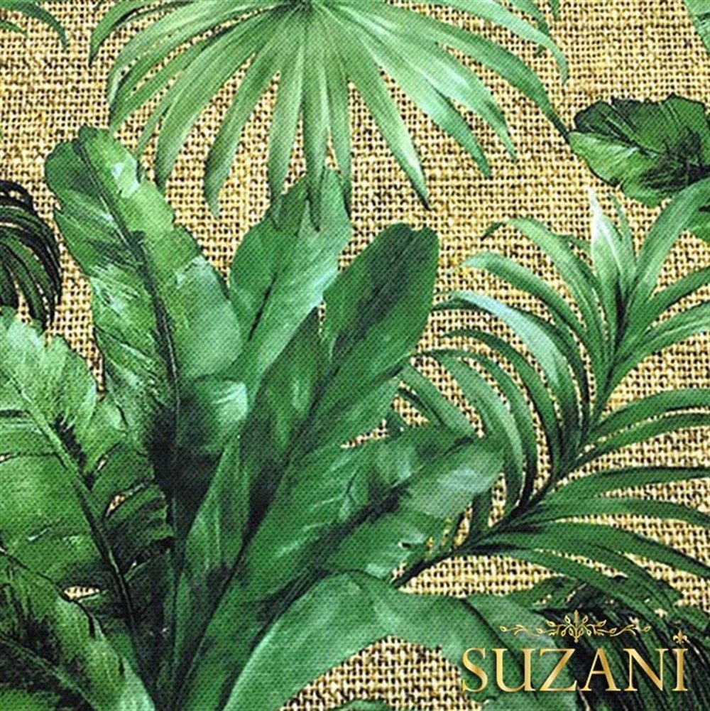 Çuval Zemin Tropikal Yapraklı Kumaş