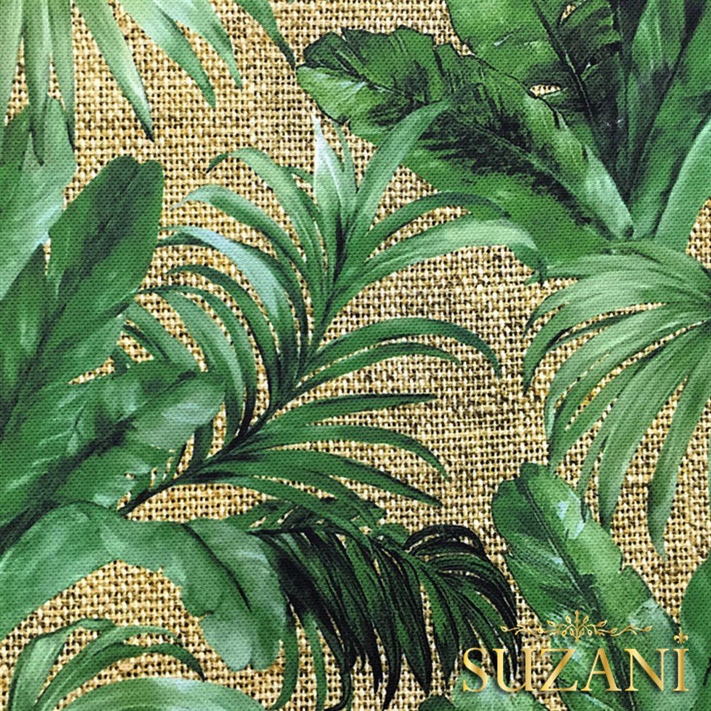 Çuval Zemin Tropikal Yapraklı Kumaş