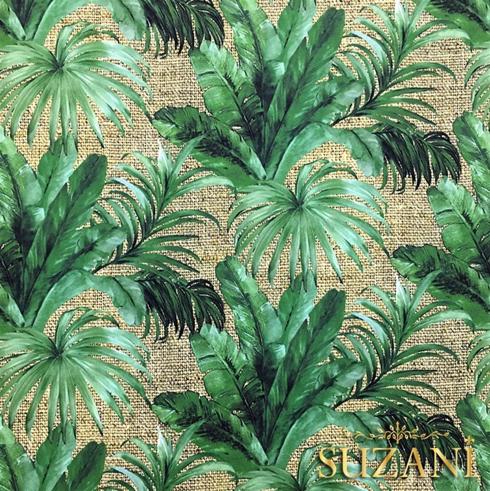 Çuval Zemin Tropikal Yapraklı Kumaş