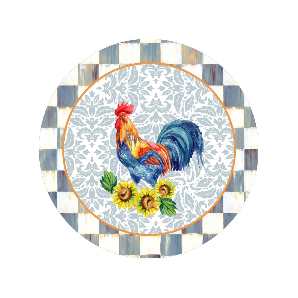 Damalı Horoz Desenli Dikişsiz 3'lü Supla Kumaşı