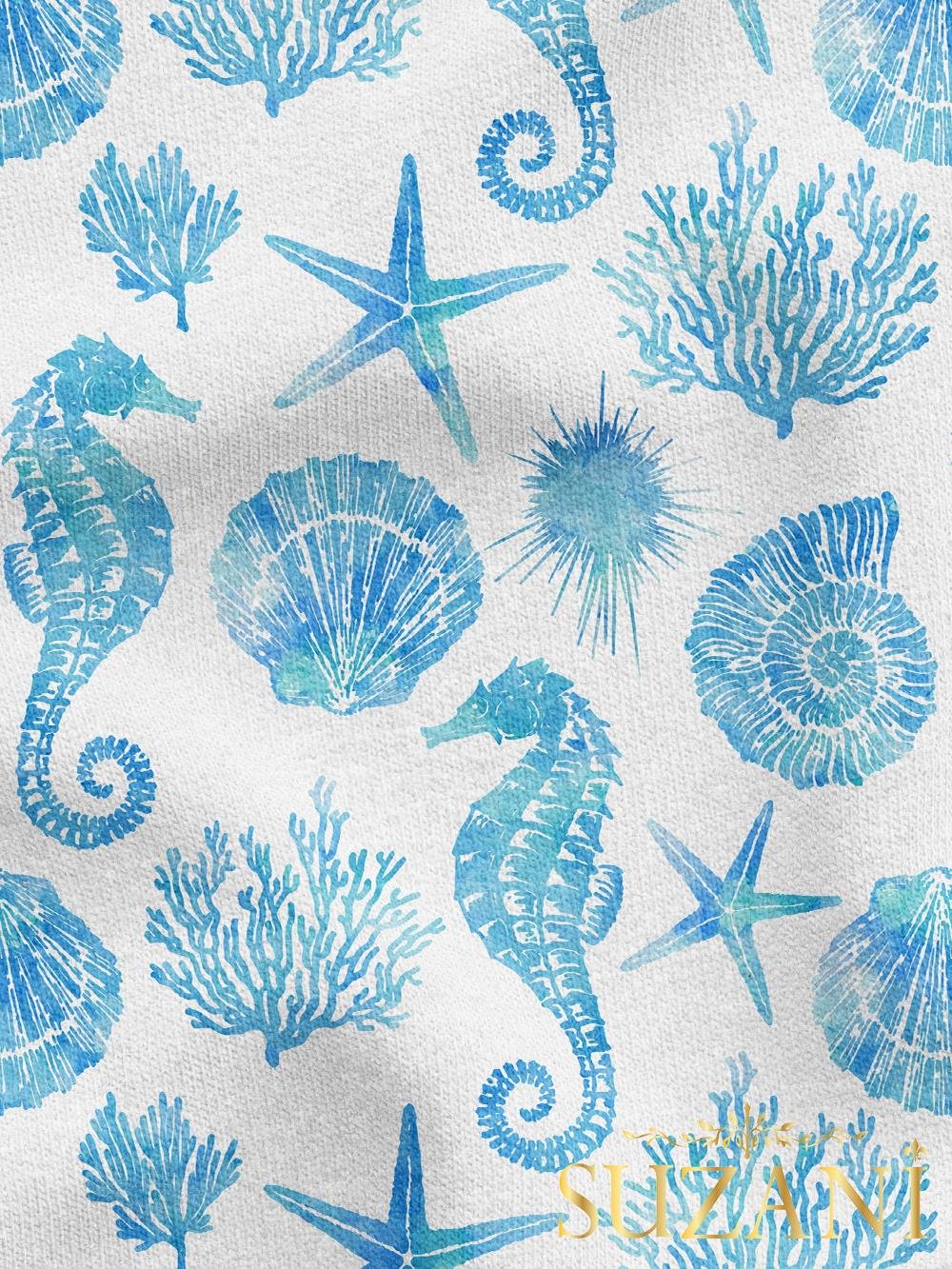 Denizatı Desenli Dijital Baskılı Kumaş