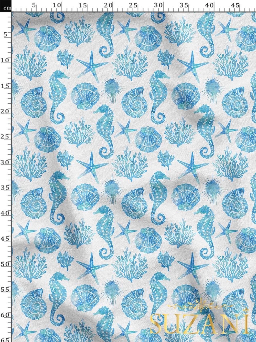 Denizatı Desenli Dijital Baskılı Kumaş