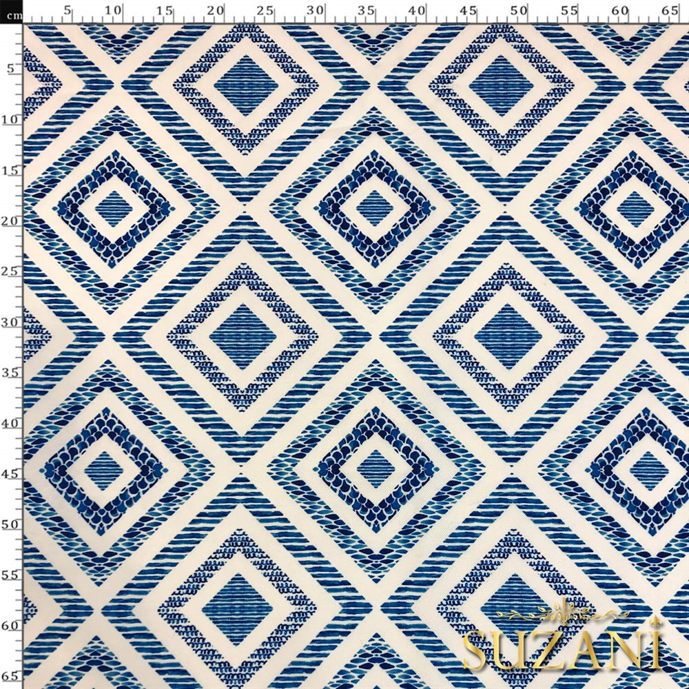 Dokulu Kare Desenli Dijital Baskılı Kumaş