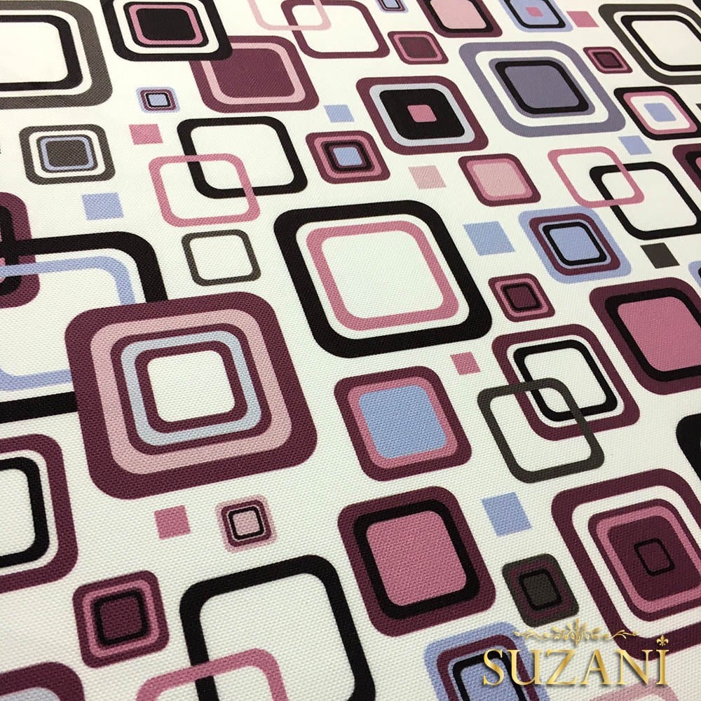 Eflatun Kareler Desenli Kumaş