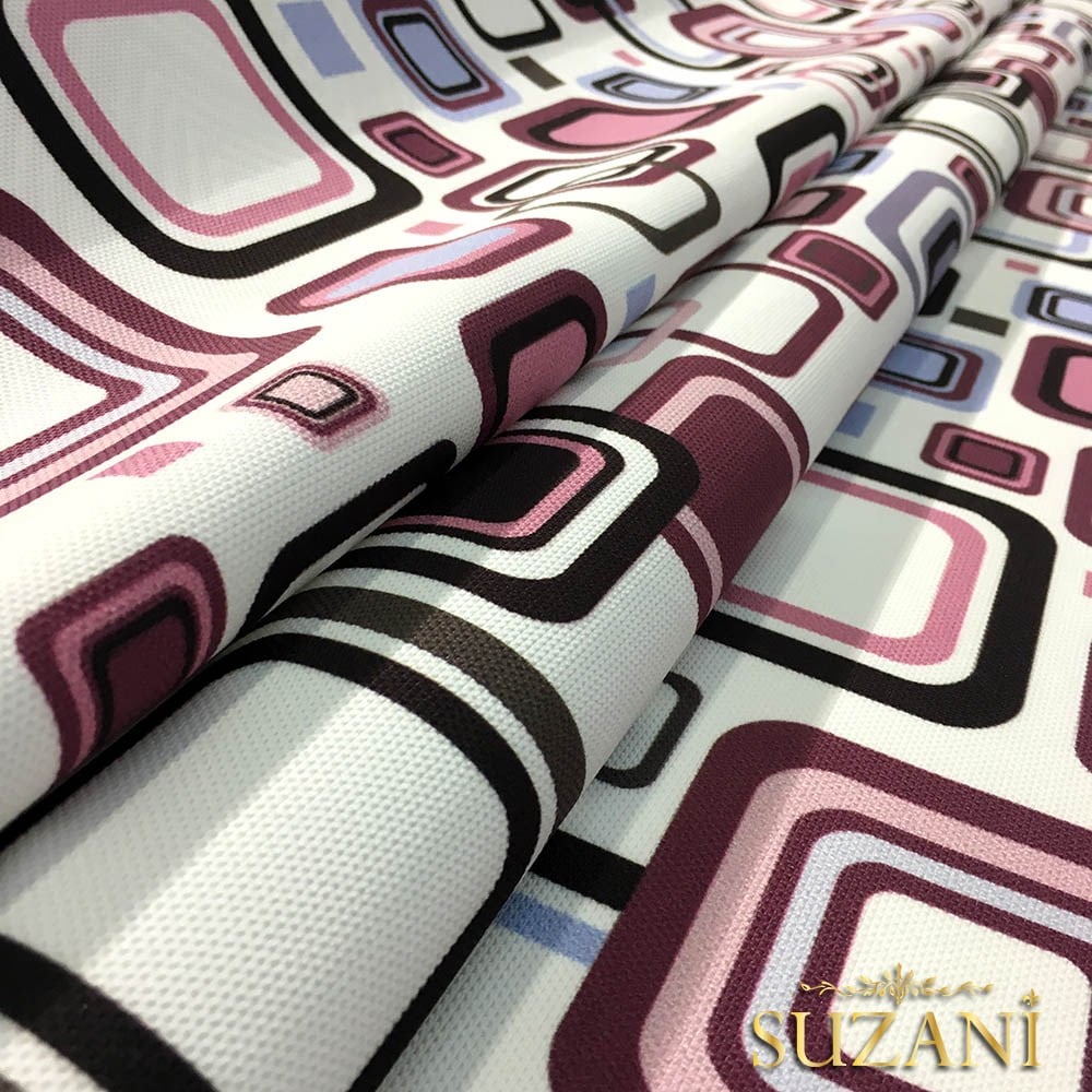 Eflatun Kareler Desenli Kumaş