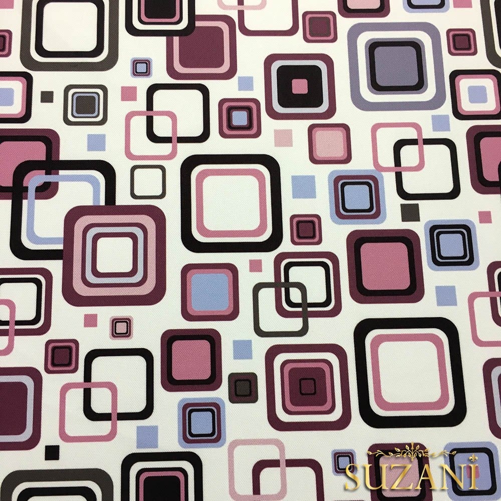 Eflatun Kareler Desenli Kumaş