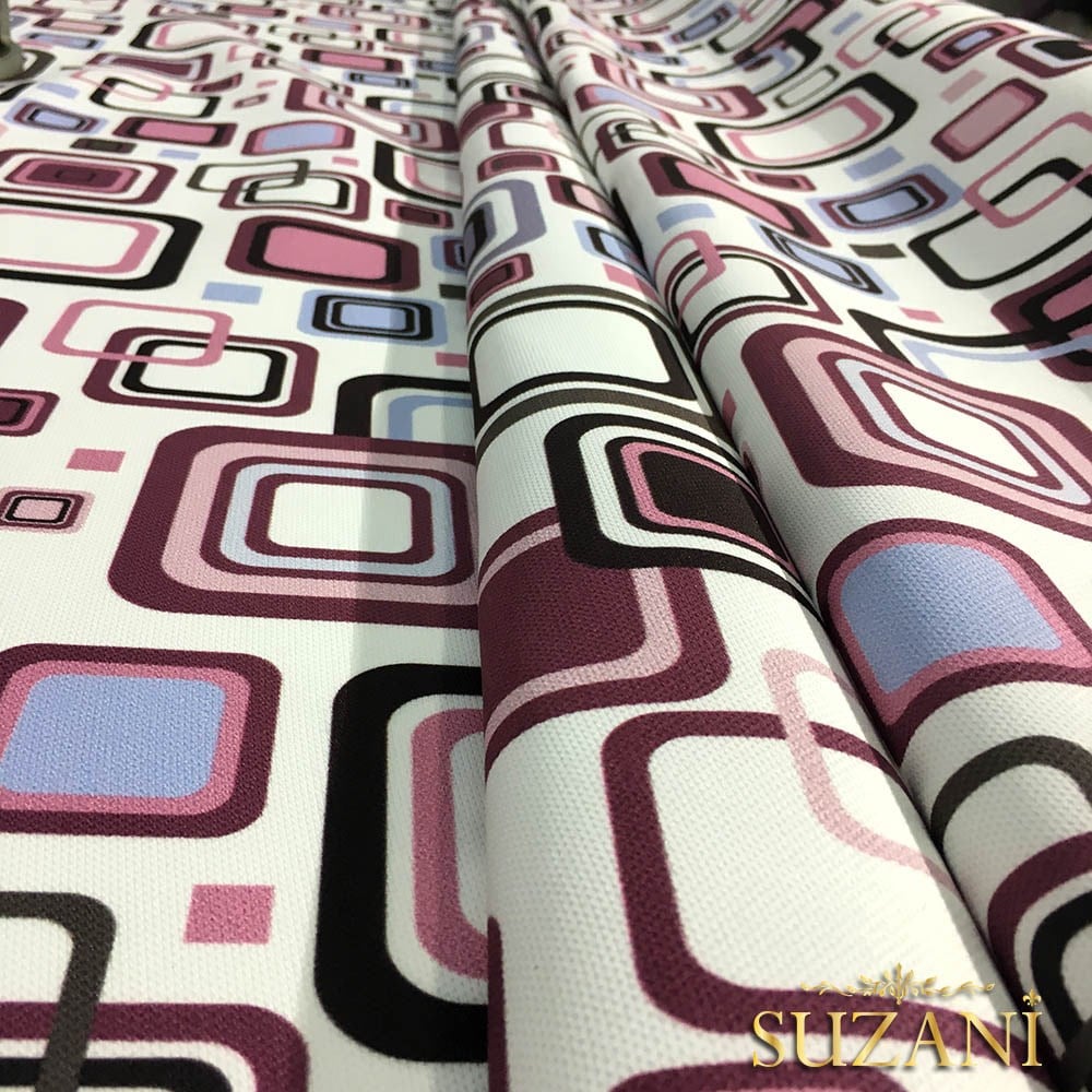 Eflatun Kareler Desenli Kumaş