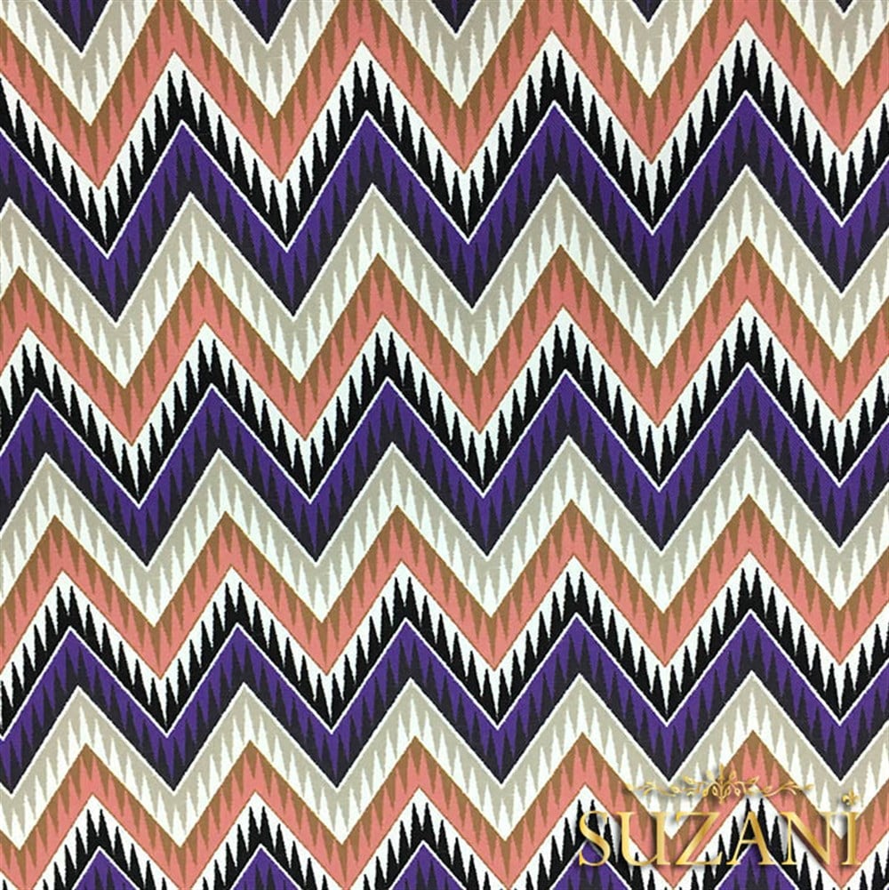 Eflatun Pembe Zigzag Kumaş